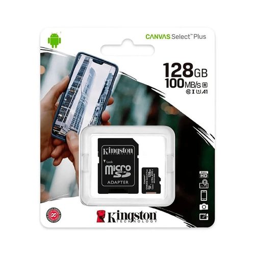Tarjeta microSDXC Kingston Select Plus 128GB, alta velocidad, ideal para fotos y videos 4K