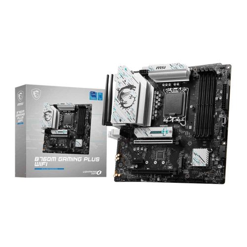 Placa base MSI B760M Gaming Plus WiFi, LGA 1700, DDR5 6800MHz, HDMI, MATX - Ideal para gamers
