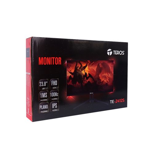 Monitor plano TEROS TE-2415S 23.8" FHD IPS 120Hz 1ms con HDMI y DP, color negro