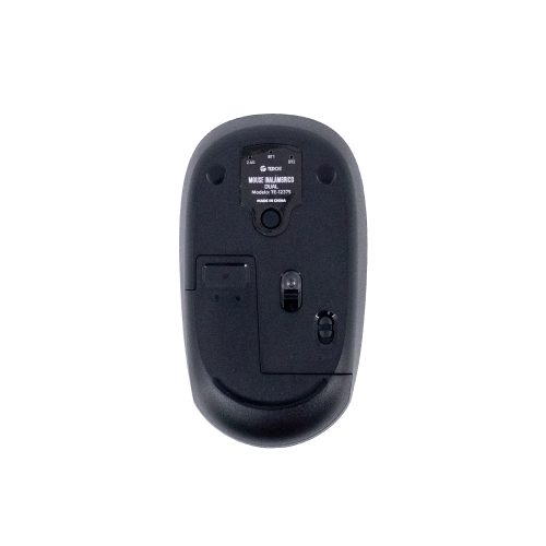 Mouse inalámbrico TEROS TE-1237S en color negro, con Bluetooth 5.0 y 2.4 GHz para una conexión rápida