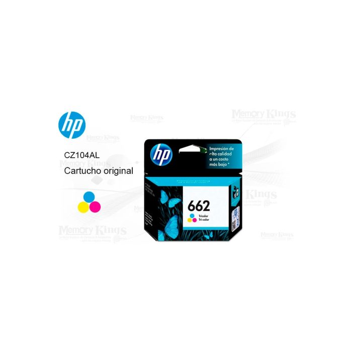Cartucho de Tinta HP 662 Tricolor Original - 100 páginas de impresiones de alta calidad