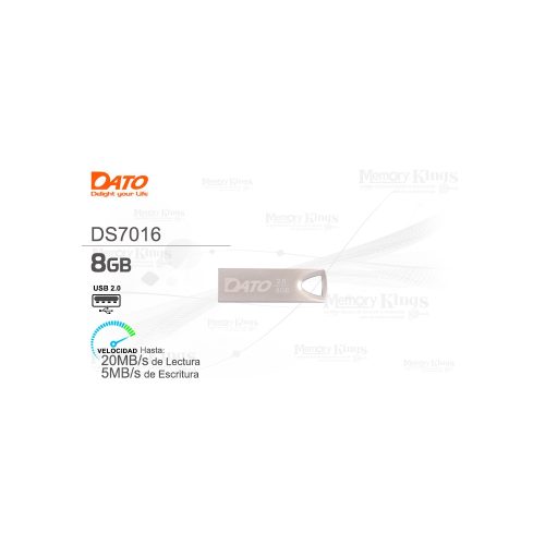 Memoria USB 8GB DATO DS7016 - Durable, Compacta y Rápida en Diseño Metálico