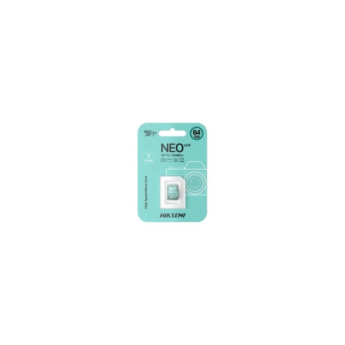 Memoria Micro SD 64GB HIKVISION NEO LUX, alta velocidad y capacidad ideal para cámaras y dispositivos móviles
