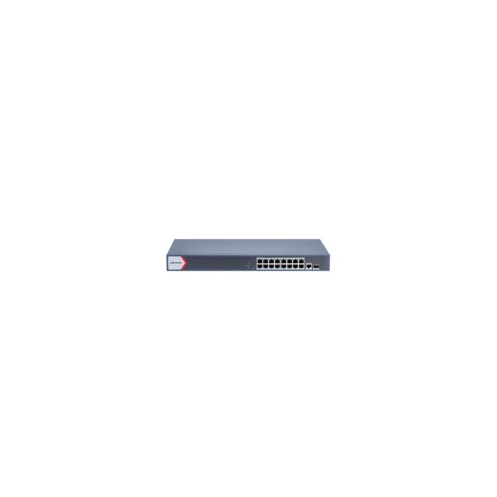 Switch PoE HIKVISION de 16 Puertos 1000M, 230W, Conexiones RJ45 y SFP – Ideal para Redes Eficientes