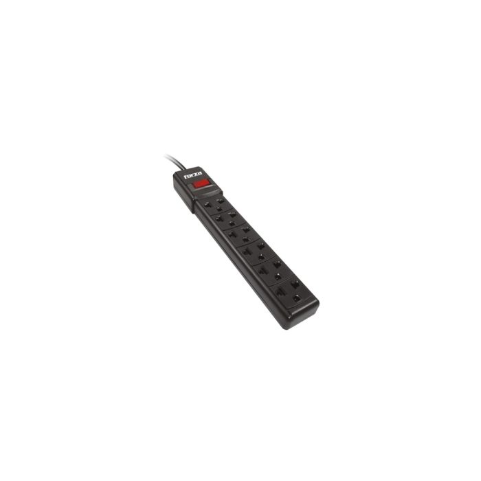 Regleta FORZA Negra con 6 Tomas y Cable de 90 cm - Solución Ideal para Conexiones Seguras y Ordenadas