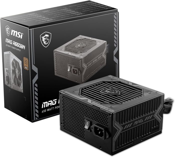 MSI MAG A650BN Fuente de Alimentación 650W 80 Plus Bronce, Eficiencia Energética y Rendimiento