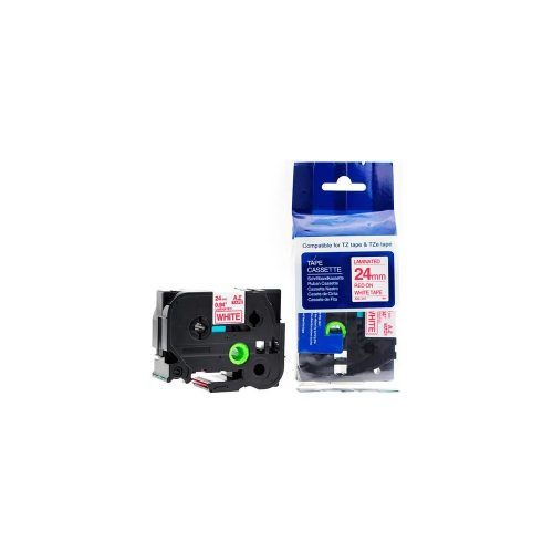Cinta Brother TZE242 24mm Roja sobre Blanco - Ideal para Etiquetas en Oficina y Hogar