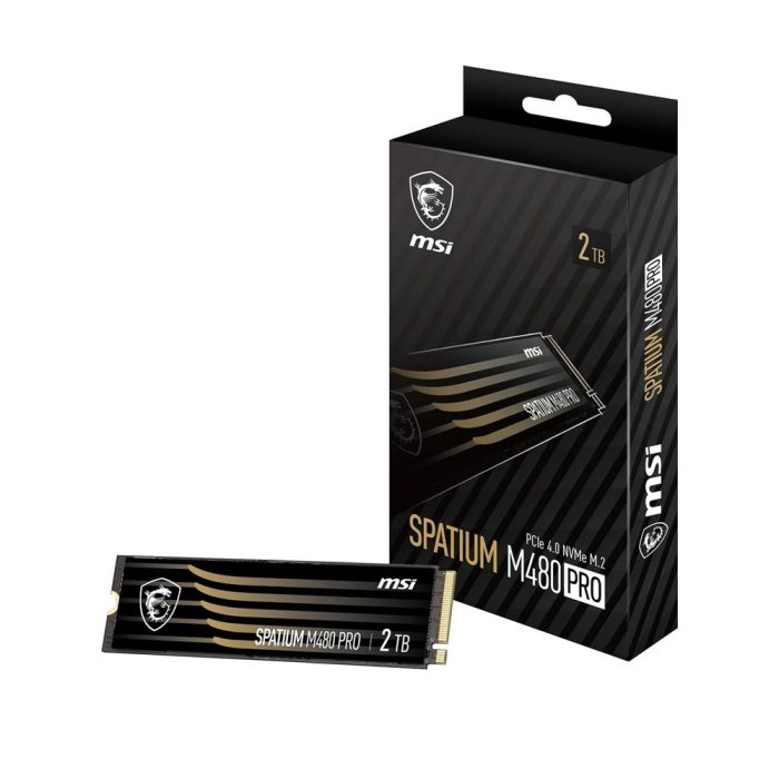 SSD MSI Spatium M480 PRO 2TB M.2 NVMe PCIe 4.0 - Velocidad de Lectura 7400MB/s, Escritura 7000MB/s