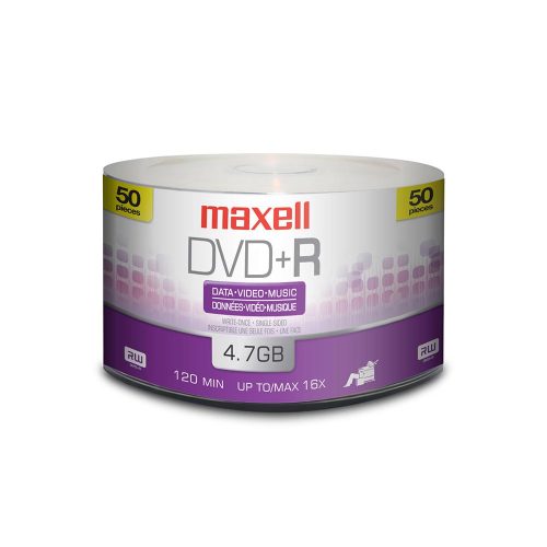 Maxell DVD-R 16x - Paquete de 50 Discos para Grabación Rápida y Almacenamiento Eficiente