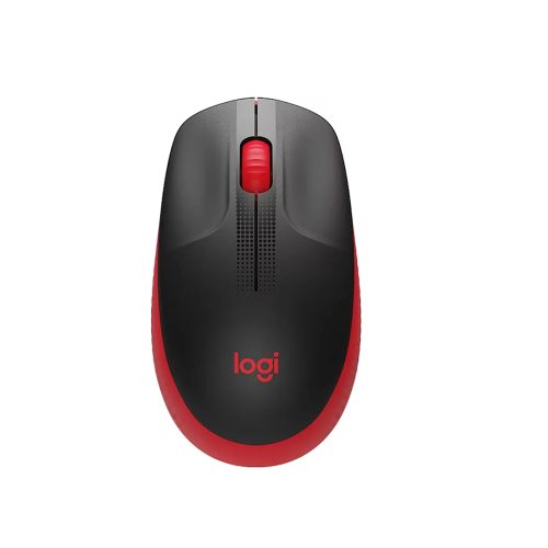 Mouse Logitech M190 inalámbrico rojo tamaño completo con diseño ergonómico y gran comodidad