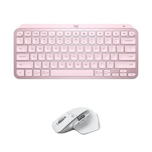 Teclado y Mouse Inalámbrico Logitech MX Keys Mini Master 3S en Color Rosa - Comodidad y Estilo