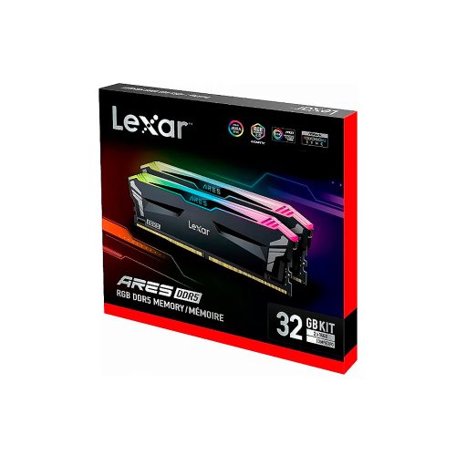 Memoria RAM DDR5 6000MHz Lexar Ares 32GB (2x16GB) RGB CL30 para Gaming y Overclocking