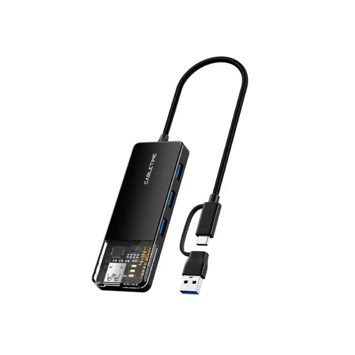 Adaptador Hub USB-C CABLETIME CB03B 5Gbps: Conexión Rápida y Eficiente para tus Dispositivos