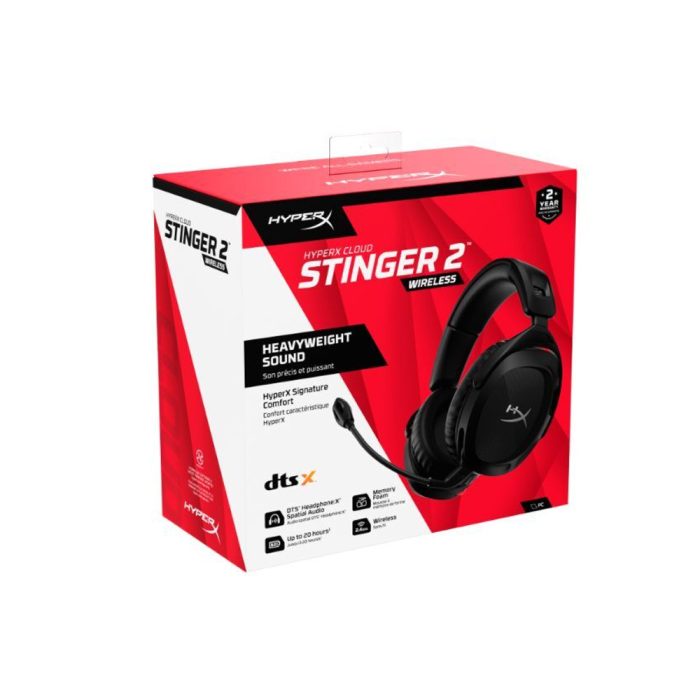 Auriculares Gaming HyperX Cloud Stinger 2 Inalámbricos 2,4 GHz - Tamaño Completo en Negro