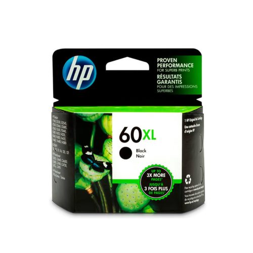 Tinta HP 60XL Negra – Alto rendimiento, 600 páginas, ideal para impresoras HP, calidad superior.