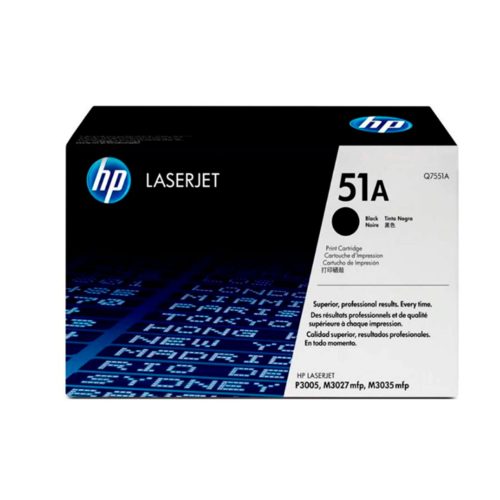Toner HP Q7551A compatible para LaserJet P3005 y M3027, calidad óptima en tinta negra