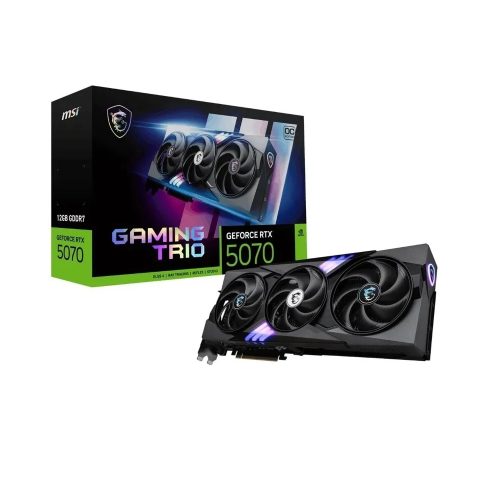 Tarjeta de Video MSI RTX 5070 Gaming Trio OC 12GB GDDR7, Conectividad PCIe 5.0, DP y HDMI - Rendimiento Superior