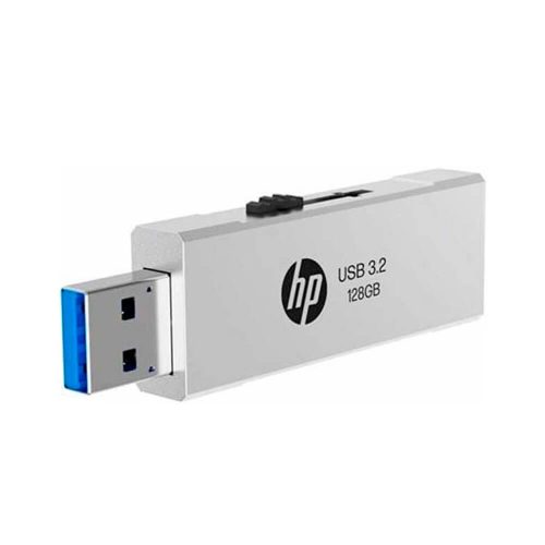 Memoria USB 128GB HP 818W de Metal Plateado - Rápida y Elegante para Almacenamiento Seguro