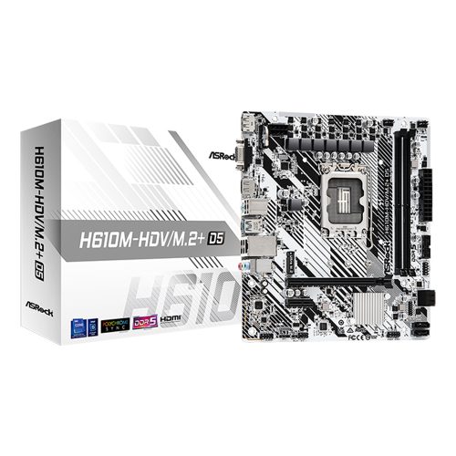 Placa Base ASRock H610M-HDV mATX con M.2 y Soporte DDR5 para Intel 1700 - Compacta y Rápida