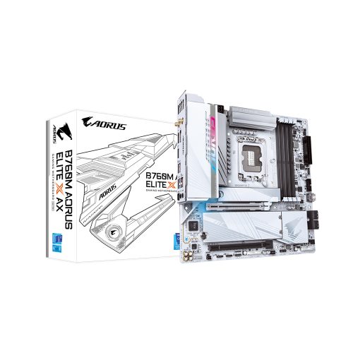Motherboard Gigabyte B760M AORUS ELITE X AX mATX LGA1700, Chipset Intel B760, Ideal para Gaming