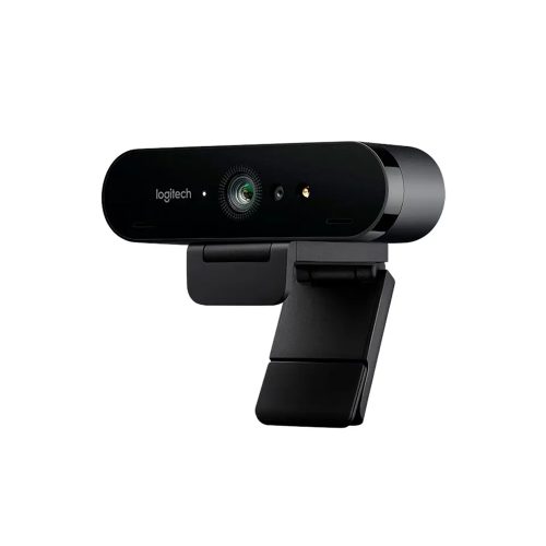 Cámara Logitech Brio Ultra HD 4K, grabación nítida en negro, ideal para videoconferencias y streaming