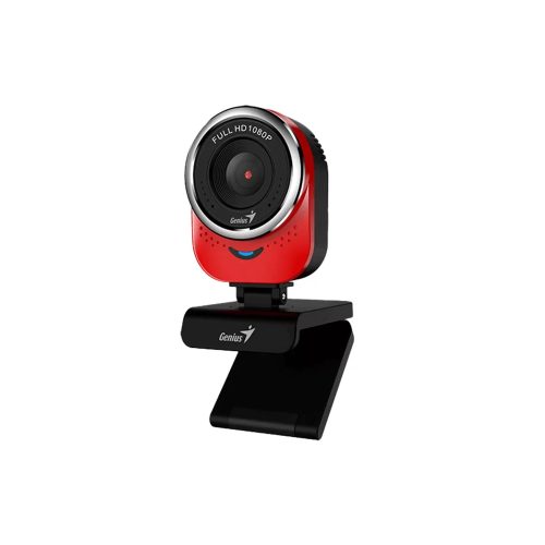 Cámara Genius Qcam 6000 FHD 1080P USB en color rojo - Captura nítida y conexión fácil para streaming