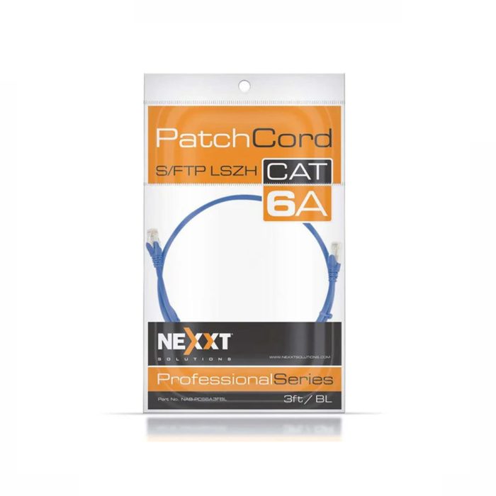 Cable de Red Nexxt S/FTP Cat6A de 0.9m - Alta Velocidad, Color Azul, Conectividad Avanzada