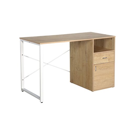 Escritorio Rectangular Xtech XTF-CD631 de Madera Beige y Base Blanca - Ideal para Oficina y Estudio