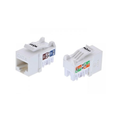 Keystone Jack Cat6 Nexxt Solutions - Conector Ethernet Blanco, Alta Velocidad y Confiabilidad