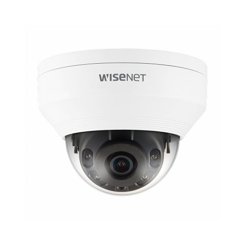 Cámara de red Wisenet QNV-8010R 5MP HD, cúpula blanca, visión nocturna 20m, conectividad H.265/H.264