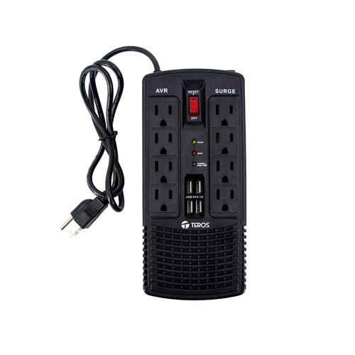 Estabilizador de voltaje TEROS TE-7180 - 1200VA, 600W, 184-276V, protección segura para tus dispositivos