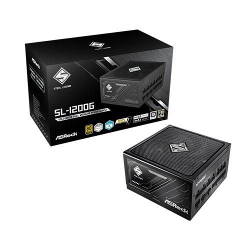 Fuente de Poder ASRock SL-1200G 1200W 80+ Gold Modular Negra para Máxima Eficiencia Energética