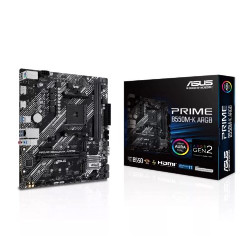 Placa Base ASUS PRIME B550M-K ARGB, 2 DDR4, HDMI, USB, DP - Rendimiento y Estilo Compacto