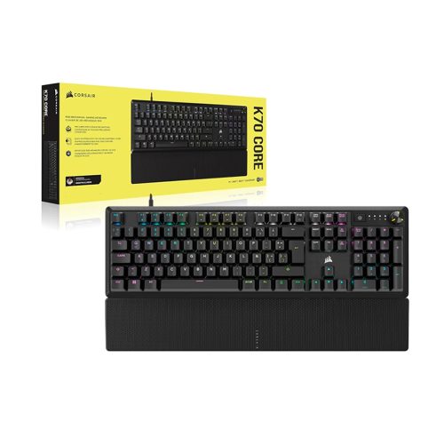 Teclado Gaming Corsair K70 Core RGB Mecánico - Retroiluminación Personalizable y Respuesta Rápida
