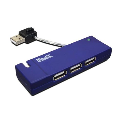 Hub USB 2.0 Klip Xtreme de 3 Puertos con Luz LED Indicadora, Azul, Conector USB-A Macho
