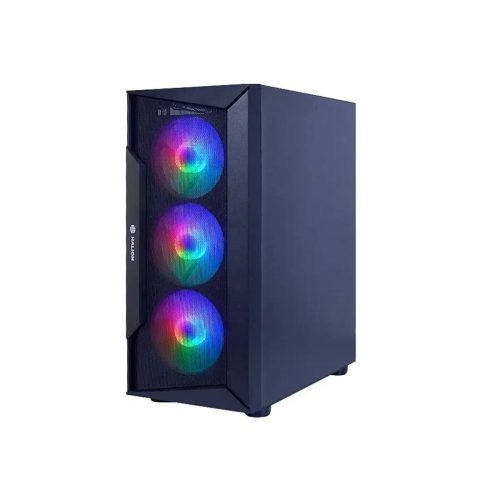 Fuente Halion Marte Cr28n 500W con Panel de Vidrio, 3 Ventiladores y LED RGB – Eficiencia y Estilo