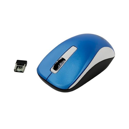 Mouse inalámbrico Genius NX-7010, 1600 DPI, receptor USB, 3 botones, color azul, ergonomía cómoda.