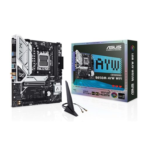 Placa Base MB ASUS B650M-AYW WiFi, DDR5, PCIe, HDMI, USB, Compacta y Potente para tu PC Gaming