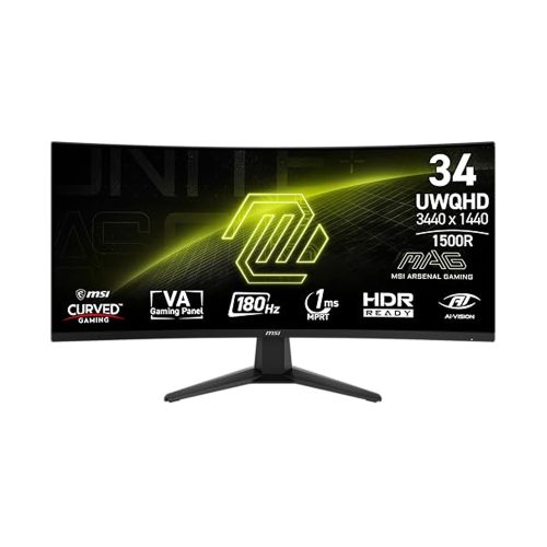 Monitor MSI MAG 346CQ de 34" UltraWide 3440x1440 VA con HDMI y DisplayPort para una experiencia inmersiva