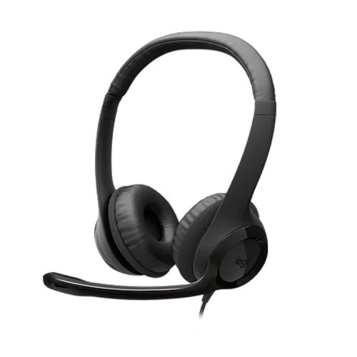 Audífono Logitech H390 USB-C con micrófono y cancelación de ruido color negro medianoche