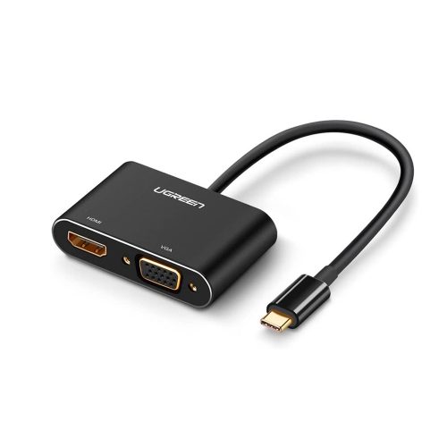 Adaptador USB-C a VGA/HDMI Ugreen: Conecta tu dispositivo en alta definición, compacto y versátil.