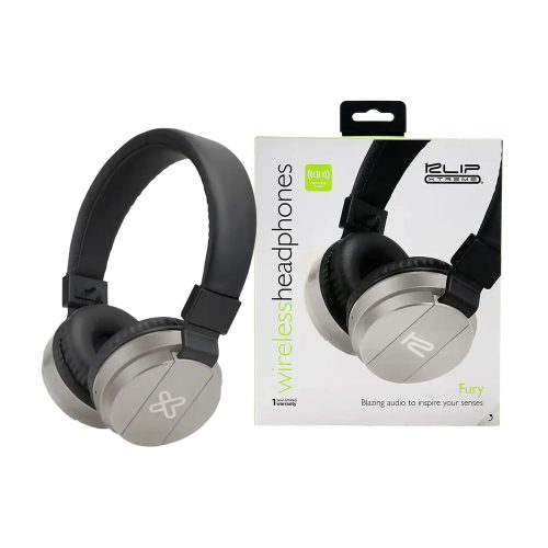 Auriculares inalámbricos Klip Xtreme KHS-620SV con micrófono, color plata, sonido envolvente y comodidad.