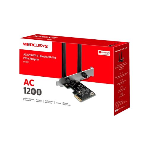 Adaptador Wi-Fi Mercusys AC1200 con Bluetooth 5.0, tarjeta PCIe para conexión rápida y estable