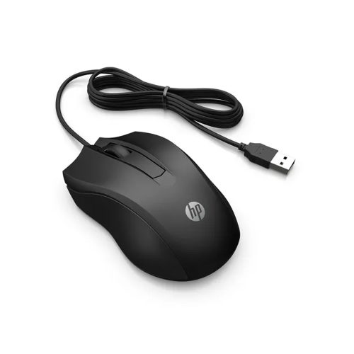 Mouse HP Wired 100 LTNA, Conexión USB, Diseño Ergonómico, Ideal para Oficina y Juegos, Negro