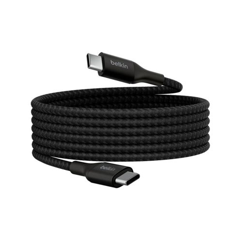Cable USB-C Belkin BoostCharge 2m - Conector doble USB 2.0, alta velocidad, ideal para carga y transferencias