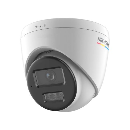 Cámara de Seguridad HIKVISION ColorVu 4MP Turret IP 2.8mm con Ranura SD, Altavoz y Luz Estroboscópica