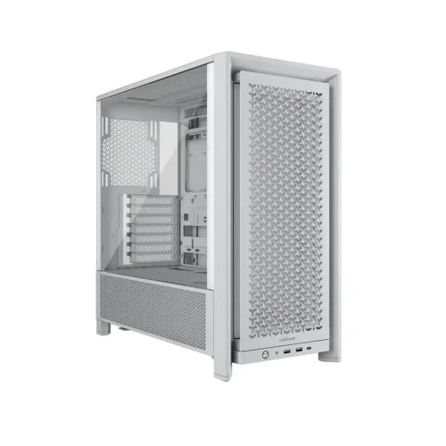Corsair FRAME Media Torre Blanca para PC - Soporta Mini ITX, ATX, EATX - Ventilación Avanzada y Conectividad USB 3.2