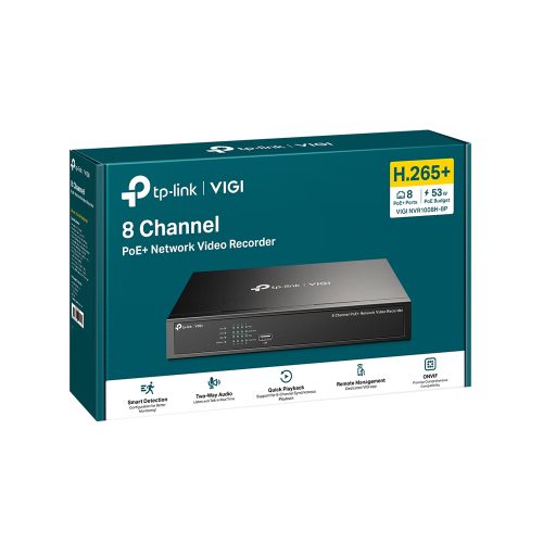 TP-Link VIGI NVR1008H-8P - NVR Independiente 8 Canales para Videovigilancia, Conéctalo Fácilmente