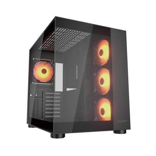 Gabinete COUGAR CGR-5KA1B-RGB ATX Media Torre Negro Cristal 4 Ventiladores 3 USB 3.0 1 USB Tipo C
