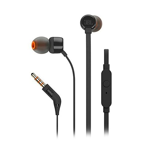 Auriculares internos JBL T110 con microfono cableado 3.5 mm color negro